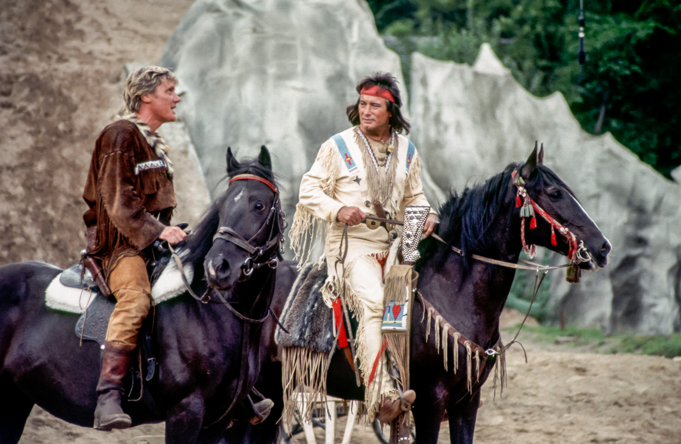 Jürgen Lederer als Old Firehand, Pierre Brice als Winnetou