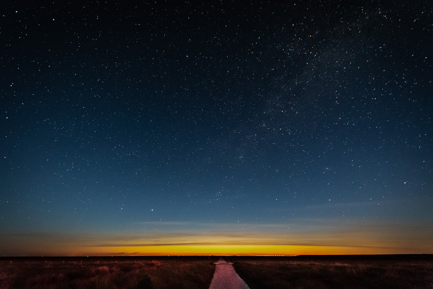 Morgendämmerung - Blickrichtung Azimuth 15° - die Sonne steht -14° unter dem Horizont.